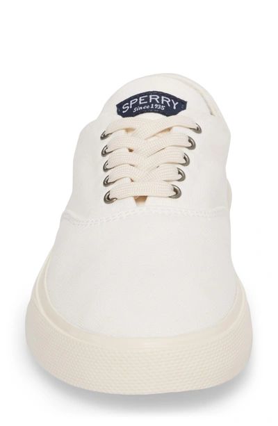 Shop Sperry Captain's Cvo Sneaker In White Fabric