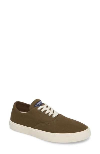 Shop Sperry Captain's Cvo Sneaker In Olive Fabric