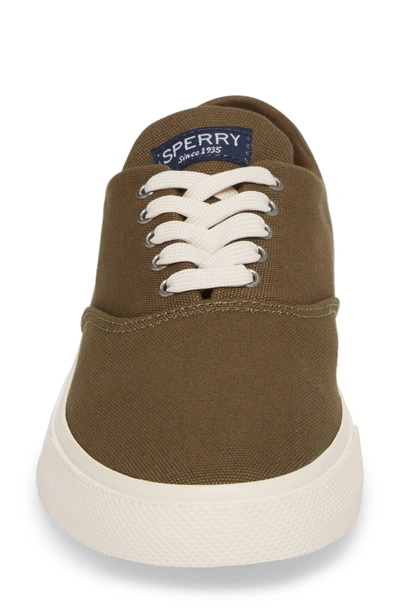 Shop Sperry Captain's Cvo Sneaker In Olive Fabric