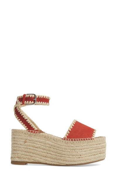 Shop Pour La Victoire Ria Espadrille Platform Sandal In Poppy Leather