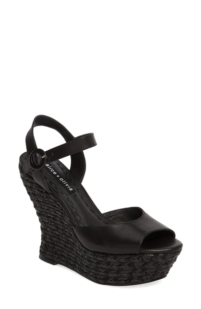 Shop Alice And Olivia Jana Wedge Platform Sandal In Black