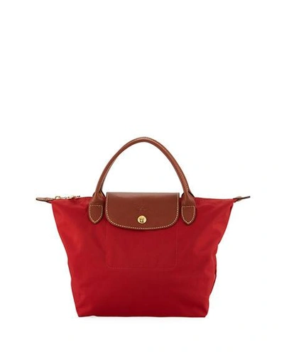 Shop Longchamp Le Pliage Small Handbag In Deep Red