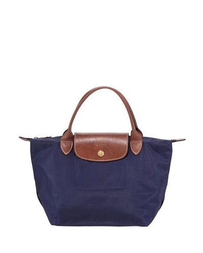 Shop Longchamp Le Pliage Small Handbag In New Navy