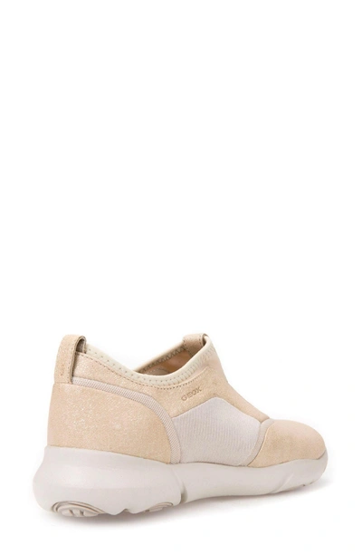 Shop Geox Nebula S Slip-on Sneaker In Gold Leather