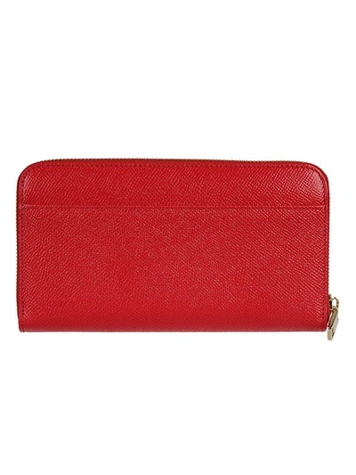 Shop Dolce & Gabbana Logo Zip-around Wallet In Red