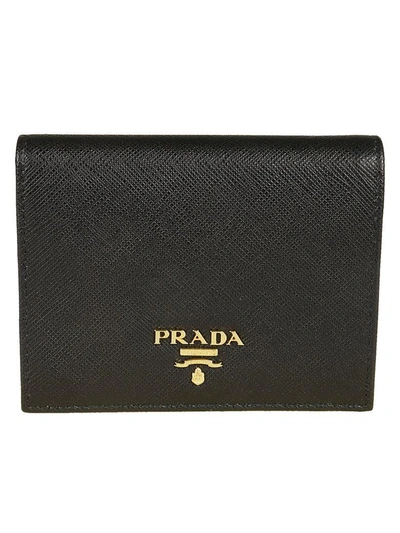 Shop Prada Classic French Wallet In Nero