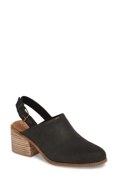 Shop Toms Leila Slingback Sandal In Black Leather