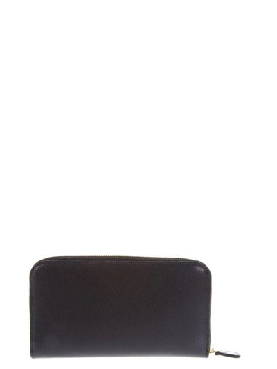 Shop Ferragamo Gancio Continental Leather Wallet In Black