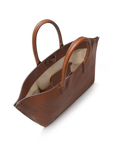 Shop Akris Ai Pebbled Leather Shoulder Tote Bag, Carmel In Caramel
