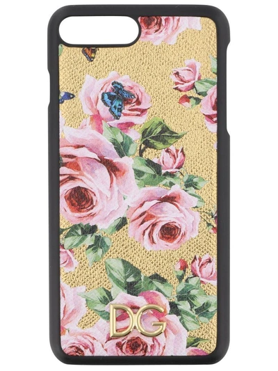 Shop Dolce & Gabbana Iphone7 Roses Phone Case In Multicolor