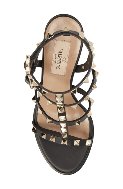 Shop Valentino 'rockstud' T-strap Sandal In Nero