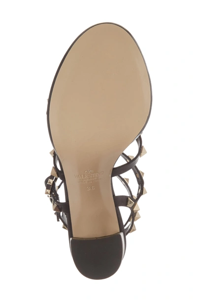 Shop Valentino 'rockstud' T-strap Sandal In Nero