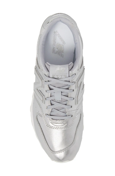 Shop New Balance 696 Sneaker In Metallic Silver