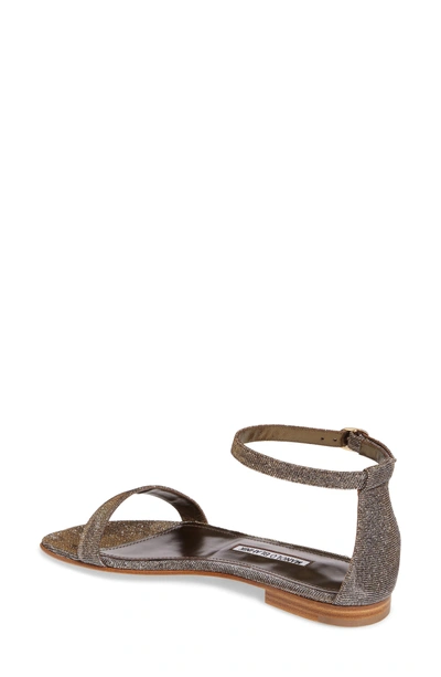Shop Manolo Blahnik Chafla Ankle Strap Sandal In Bronze