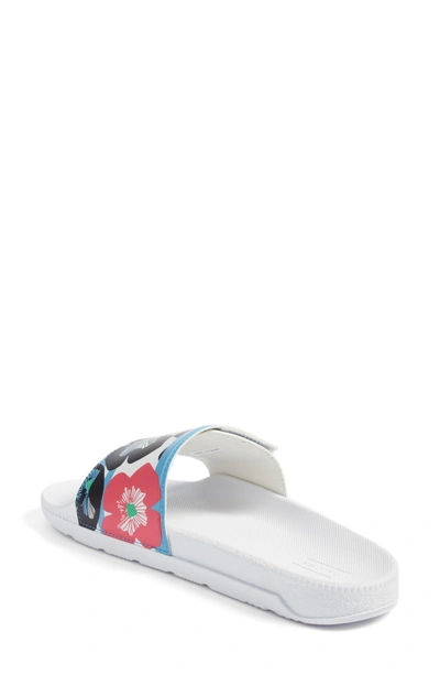 Shop Hunter Original Adjustable Slide Sandal In Floral Print/ White