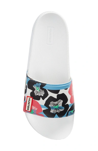 Shop Hunter Original Adjustable Slide Sandal In Floral Print/ White