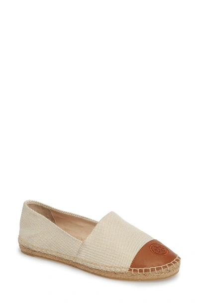 Shop Tory Burch Colorblock Espadrille Flat In Perfect Sand / Perfect Cuoio