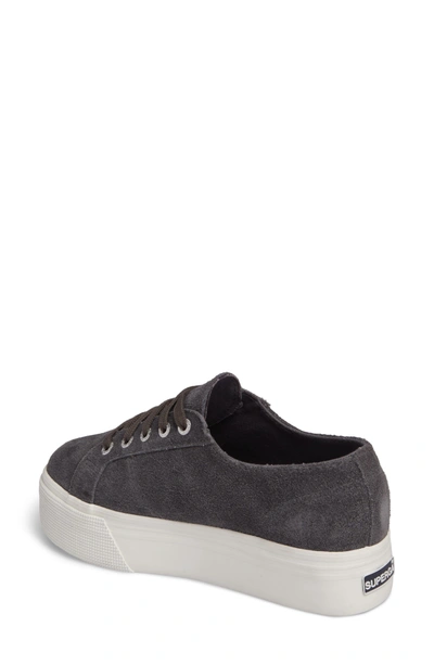 Shop Superga 2790 Platform Sneaker In Grey Suede