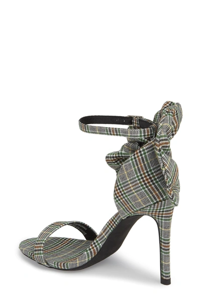 Shop Jeffrey Campbell Cheshire Ruffle Sandal In Black/ White/ Green Fabric