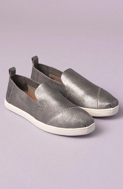 Shop Toms Deconstructed Alpargata Slip-on In Pewter Leather