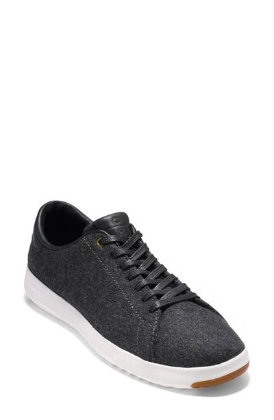 Shop Cole Haan Grandpro Tennis Shoe In Gray Pinstripe Fabric
