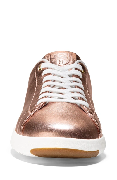 Shop Cole Haan Grandpro Tennis Shoe In Rose Gold Leather