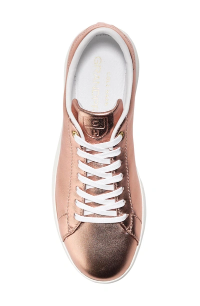 Shop Cole Haan Grandpro Tennis Shoe In Rose Gold Leather