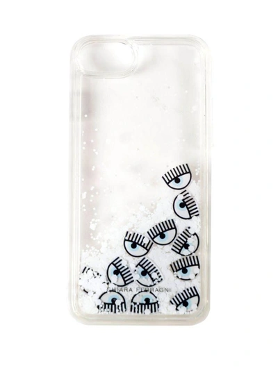 Chiara Ferragni Eyes Liquid Glitter Iphone 6/7 Case In White | ModeSens