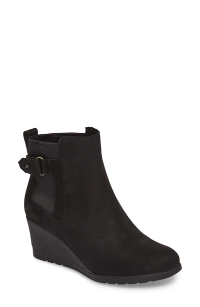 Ugg Indra Wedge Booties In Black Leather | ModeSens