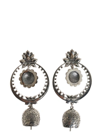 Shop Alexander Mcqueen Bell Earrings In Argento