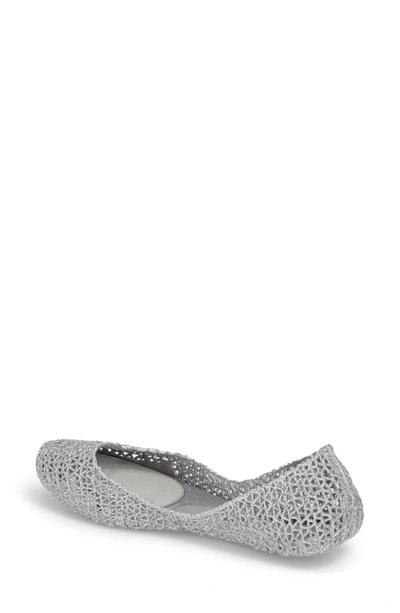 Shop Melissa 'campana Papel Vii' Jelly Flat In Silver