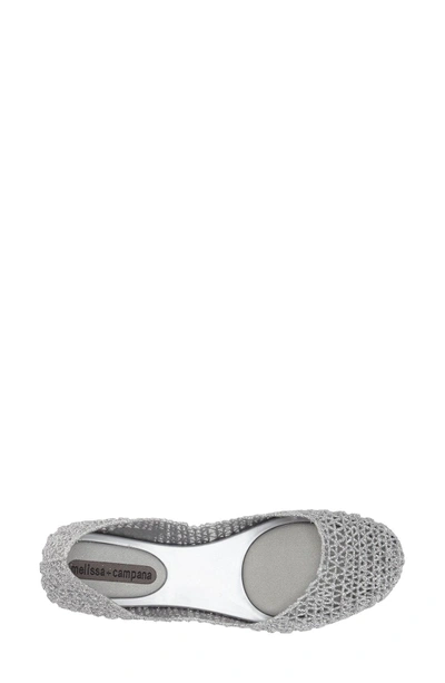 Shop Melissa 'campana Papel Vii' Jelly Flat In Silver