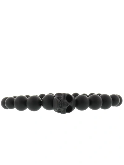 Shop Alexander Mcqueen Skull Ball Bracelet In Black