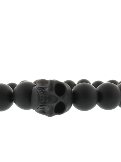 Shop Alexander Mcqueen Skull Ball Bracelet In Black