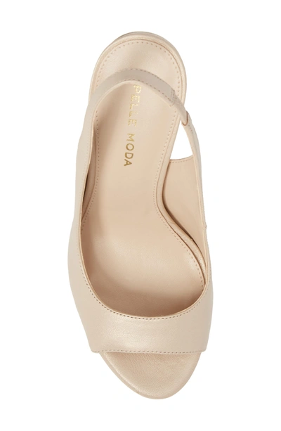 Shop Pelle Moda Oana Slingback Platform Sandal In Cream Pearlized Leather