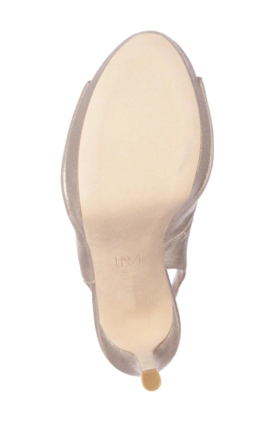 Shop Pelle Moda Oana Slingback Platform Sandal In Platinum Gold Leather