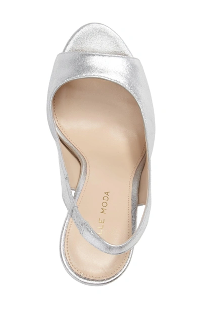 Shop Pelle Moda Oana Slingback Platform Sandal In Silver Leather