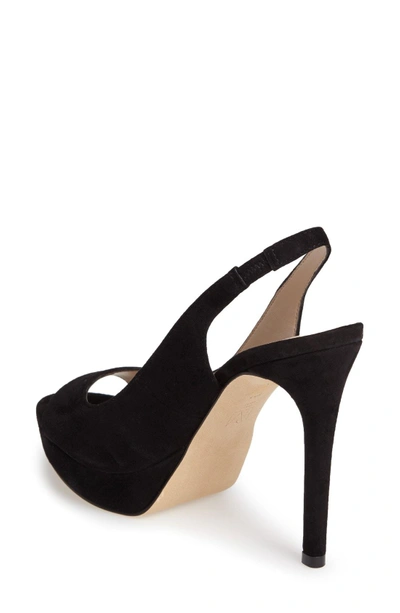 Shop Pelle Moda Oana Slingback Platform Sandal In Black Leather