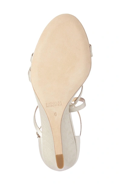 Shop Badgley Mischka Bonanza Strappy Wedge Sandal In Ivory Satin