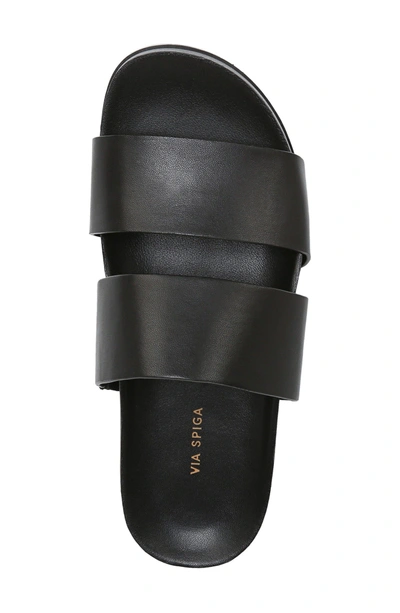 Shop Via Spiga Milton Slide Sandal In Black Leather