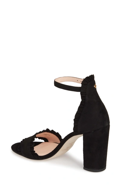 Shop Kate Spade Odele Ruffle Sandal In Black Suede