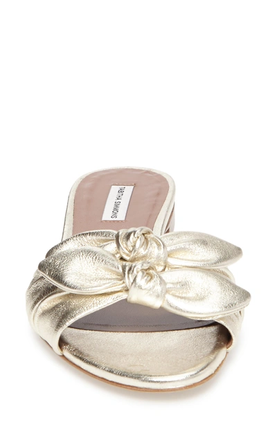 Shop Tabitha Simmons Cleo Knotted Bow Slide Sandal In Champagne