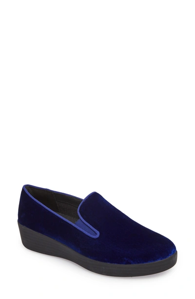 Shop Fitflop Superskate Slip-on Sneaker In Midnight Navy