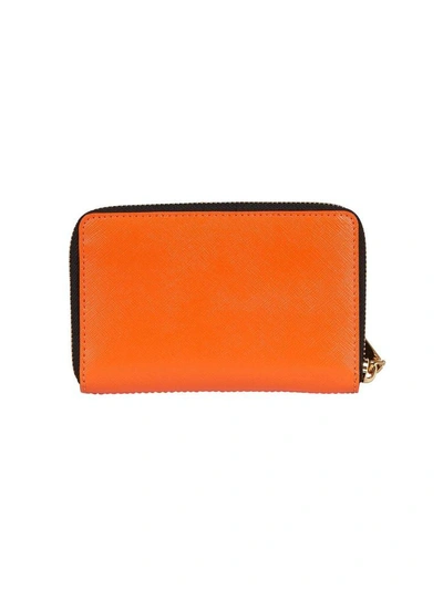 Shop Marc Jacobs Snapshot Mini Compact French Wallet In Blu Arancio Beige
