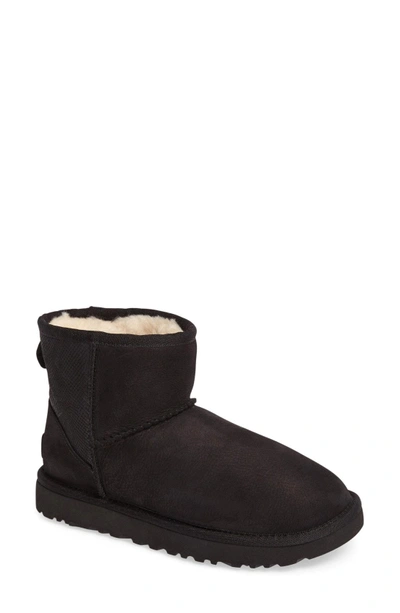 Shop Ugg Classic Mini Snake Boot In Black Nubuck Leather