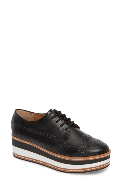 Shop Steve Madden Greco Platform Oxford In Black Leather