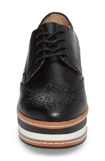 Shop Steve Madden Greco Platform Oxford In Black Leather