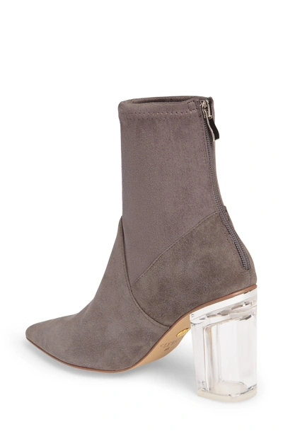 Shop Cecelia New York Emmie Sock Bootie In Gray Suede