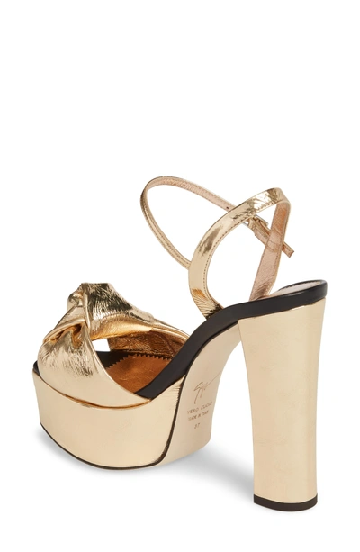 Shop Giuseppe Zanotti Lavinia Knot Sandal In Rose Gold