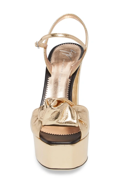 Shop Giuseppe Zanotti Lavinia Knot Sandal In Rose Gold